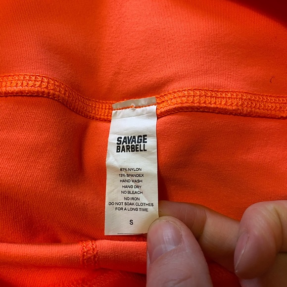 Neon Orange Savage barbell Booty Shorts - Picture 2 of 3